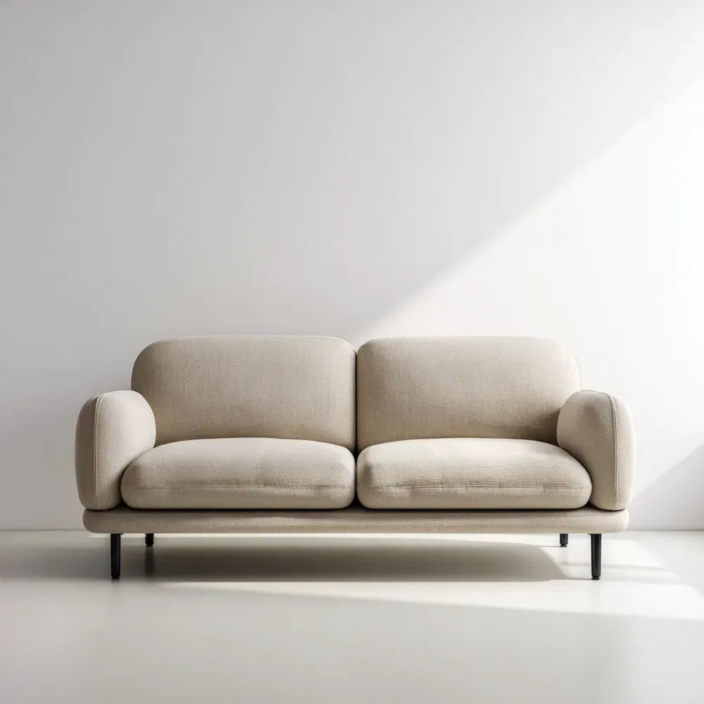 Contemporary Fabric Sofa 180x85x75 cm - Beige - Minimalist Style