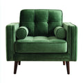 Velvet Upholstered Armchair 85x85x80 cm - Green - Mid-Century Modern Design